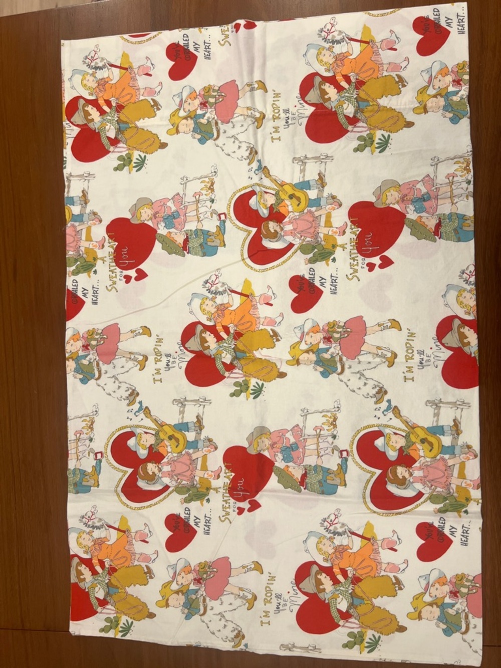 Vintage-Cowboy & Cowgirl Valentine   one Cotton pillowcase- Alexander Henry
